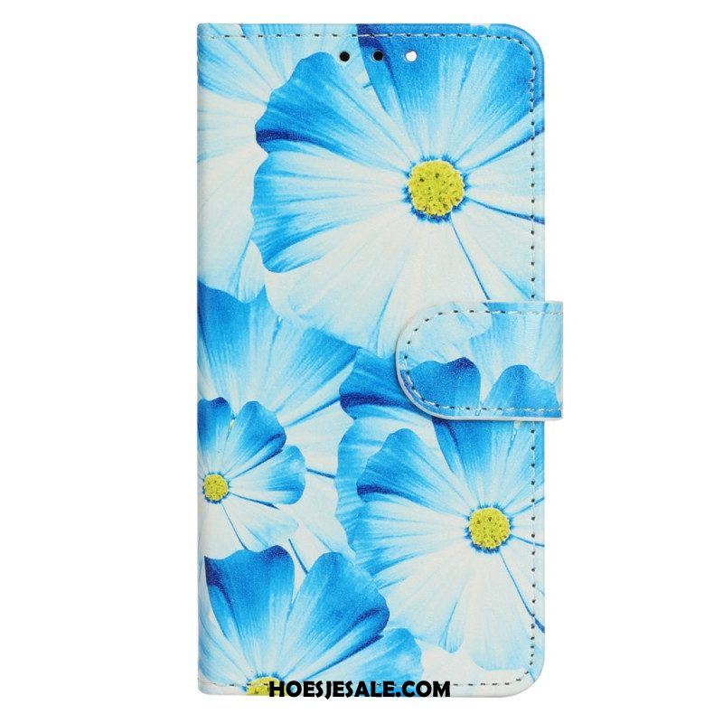 Leren Hoesje voor Moto G73 5G Intense Bloemen