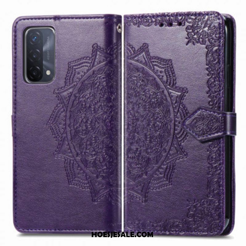 Leren Hoesje voor Oppo A54 5G / A74 5G Mandala Middeleeuwen