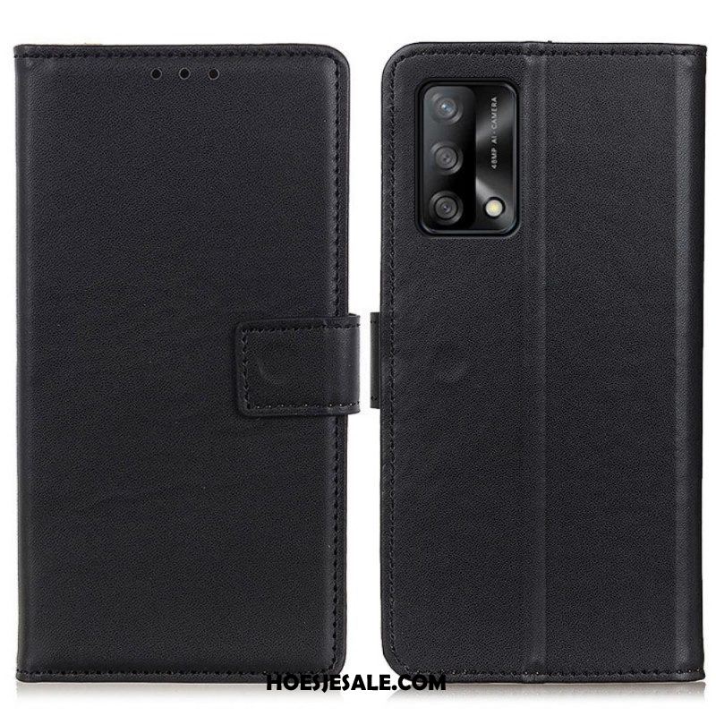 Leren Hoesje voor Oppo A74 4G Effen Kunstleer