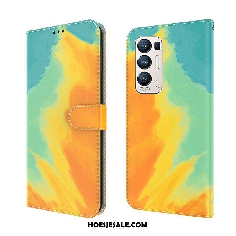 Leren Hoesje voor Oppo Find X3 Neo Abstracte Kleurrijk