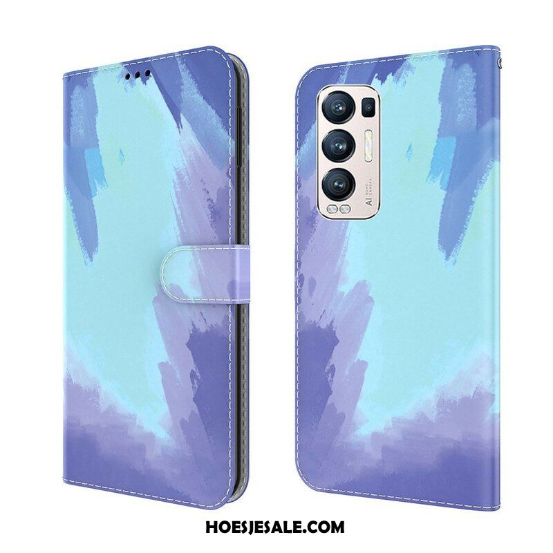 Leren Hoesje voor Oppo Find X3 Neo Abstracte Kleurrijk