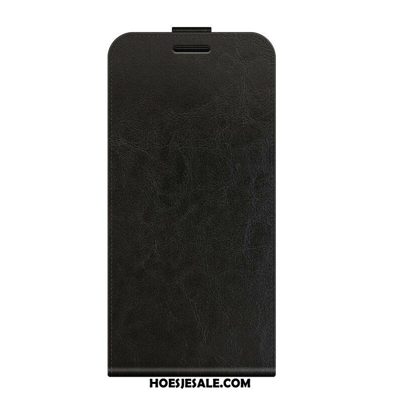 Leren Hoesje voor Oppo Find X3 Pro Folio-hoesje Verticale Flap Met Leereffect