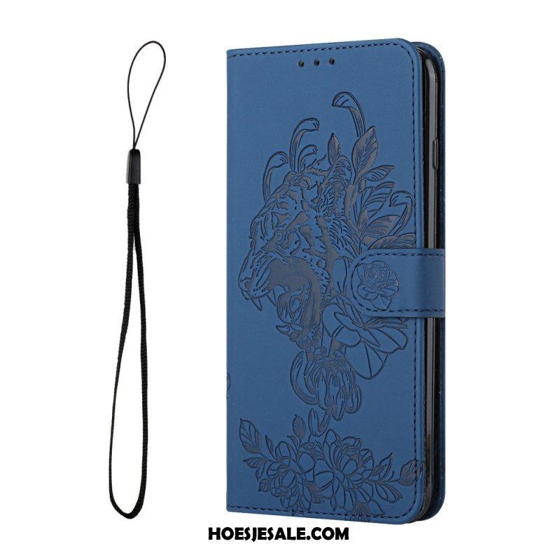 Leren Hoesje voor Samsung Galaxy A13 5G / A04s Met Ketting Omkeerbare Sluiting