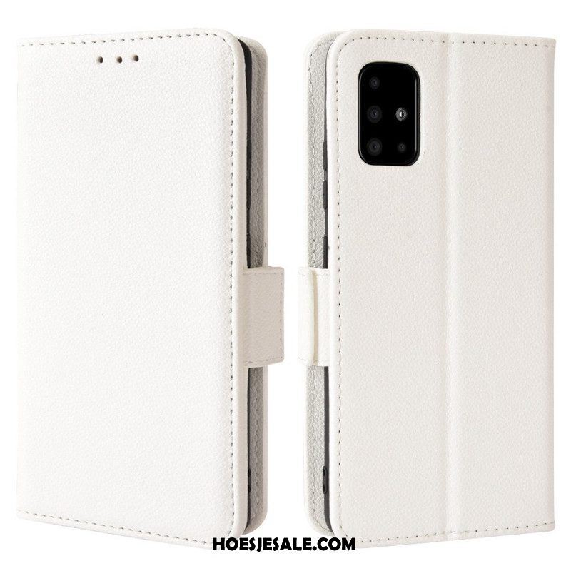 Leren Hoesje voor Samsung Galaxy A51 5G Folio-hoesje Flap Dubbele Nieuwe Kleuren