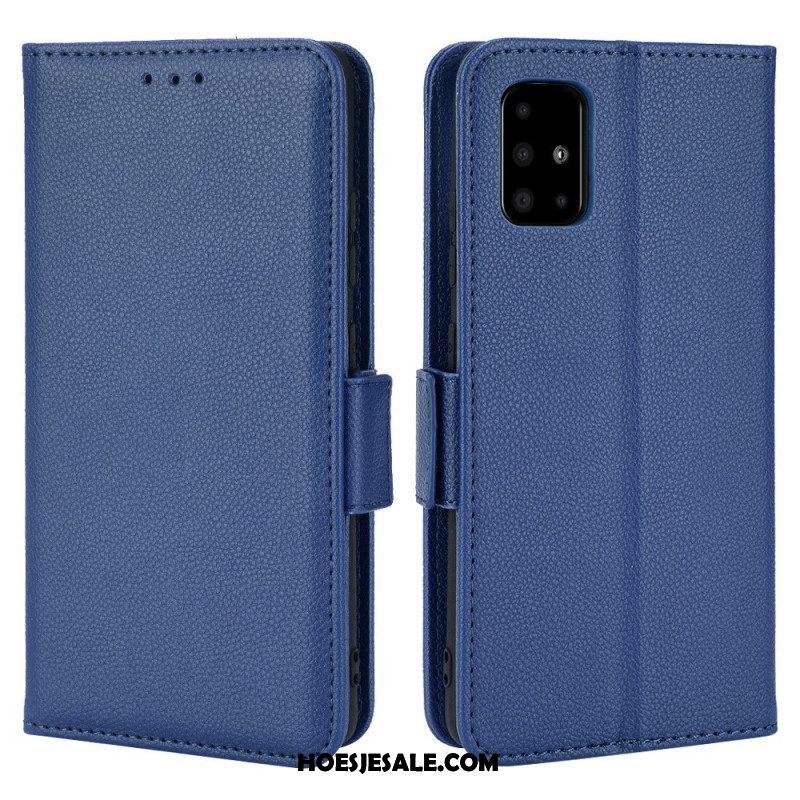 Leren Hoesje voor Samsung Galaxy A51 5G Folio-hoesje Flap Dubbele Nieuwe Kleuren