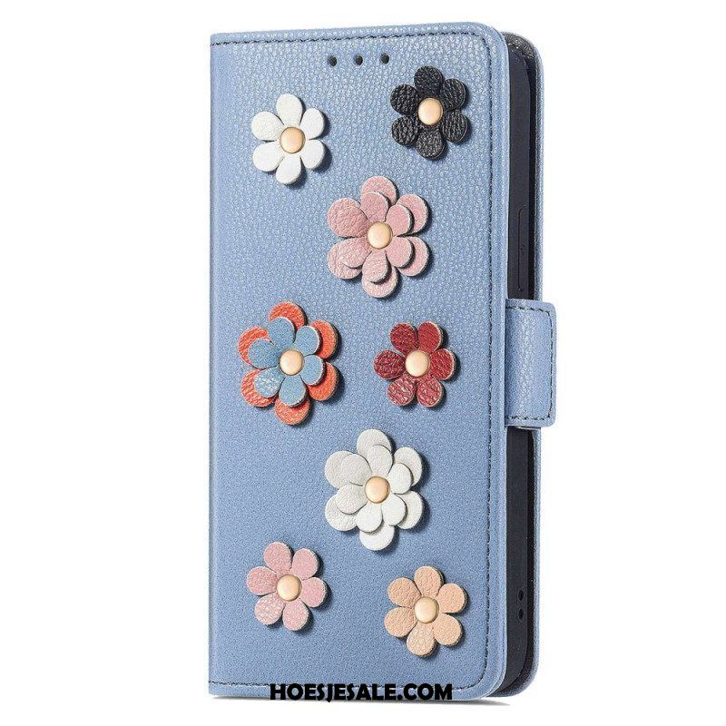 Leren Hoesje voor Samsung Galaxy A53 5G 3d Bloemen