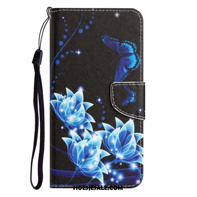 Leren Hoesje voor Samsung Galaxy A53 5G Met Ketting Riem Bloemen