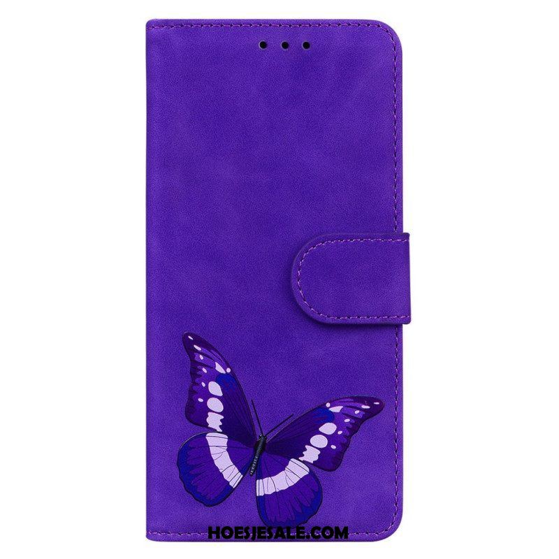 Leren Hoesje voor Samsung Galaxy A54 5G Vlinder