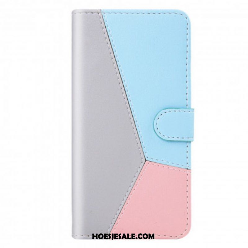 Leren Hoesje voor Samsung Galaxy M12 / A12 Driekleurig Leereffect