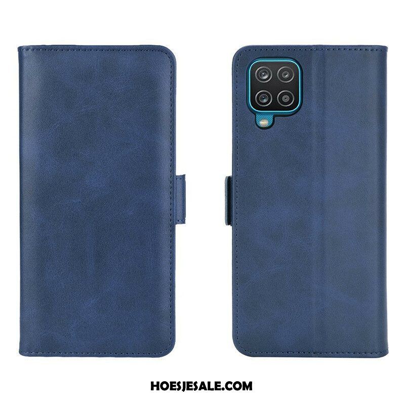 Leren Hoesje voor Samsung Galaxy M12 / A12 Folio-hoesje Dubbele Klep