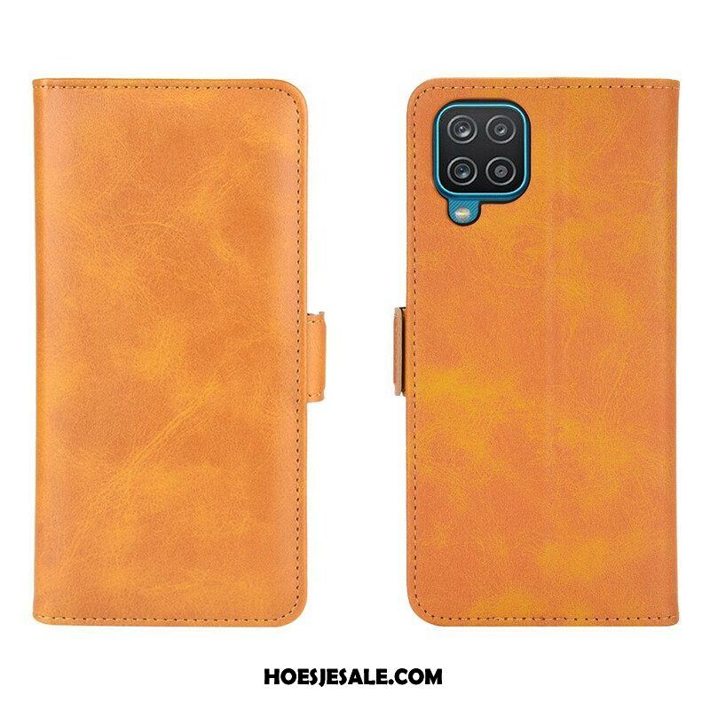 Leren Hoesje voor Samsung Galaxy M12 / A12 Folio-hoesje Dubbele Klep