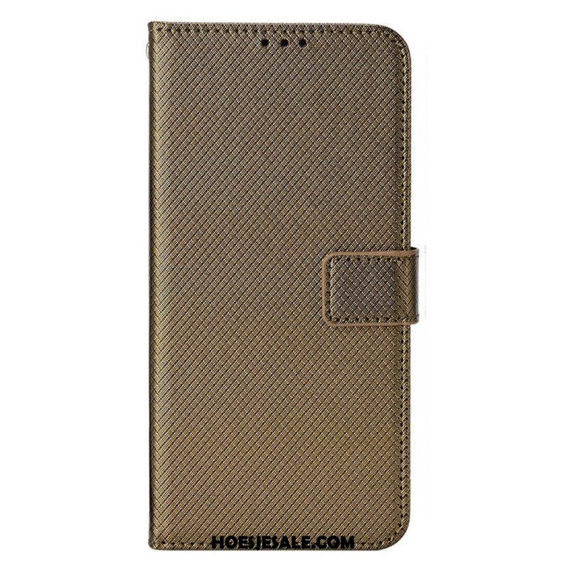 Leren Hoesje voor Samsung Galaxy M23 5G Structuurpatroon Met Riem