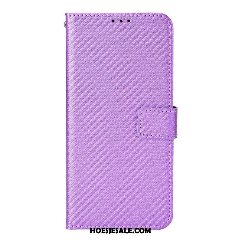 Leren Hoesje voor Samsung Galaxy M23 5G Structuurpatroon Met Riem