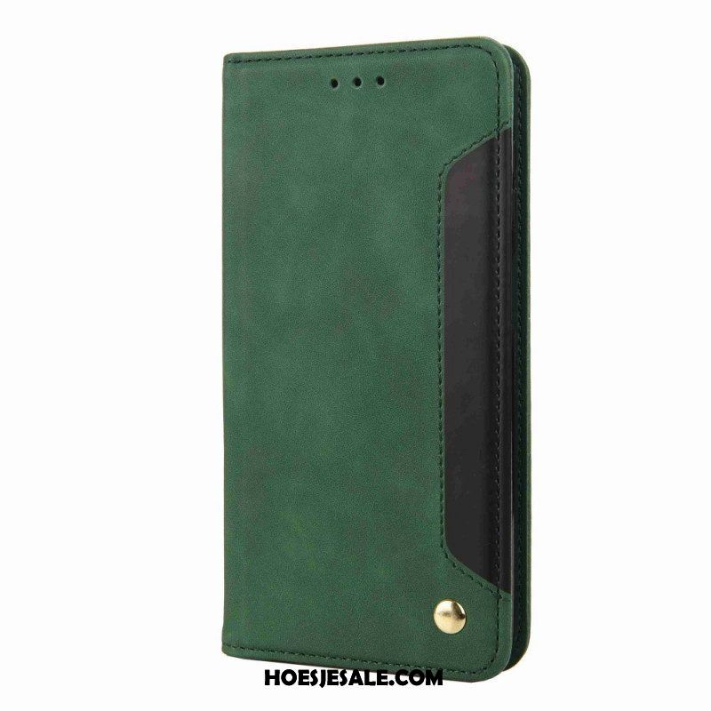 Leren Hoesje voor Samsung Galaxy M53 5G Tweekleurige Elegantie