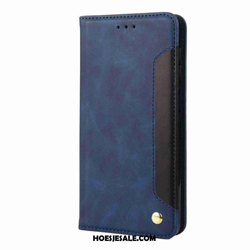 Leren Hoesje voor Samsung Galaxy M53 5G Tweekleurige Elegantie