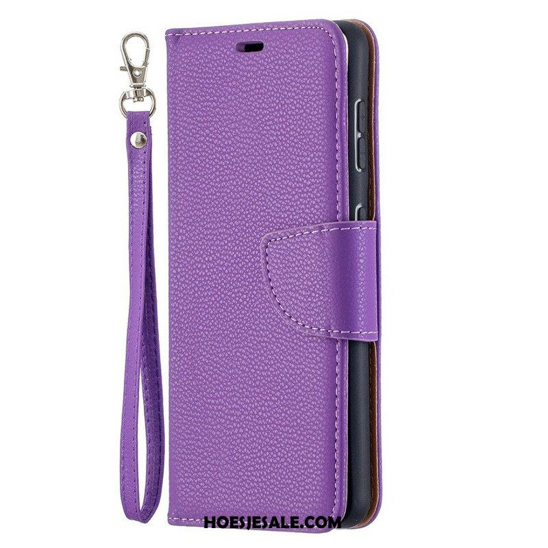 Leren Hoesje voor Samsung Galaxy S21 5G Folio-hoesje Lychee Rabat Schuin