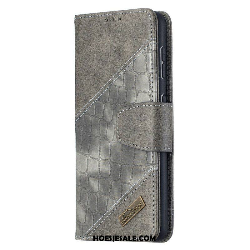 Leren Hoesje voor Samsung Galaxy S21 5G Klassiek Krokodillenleer-effect