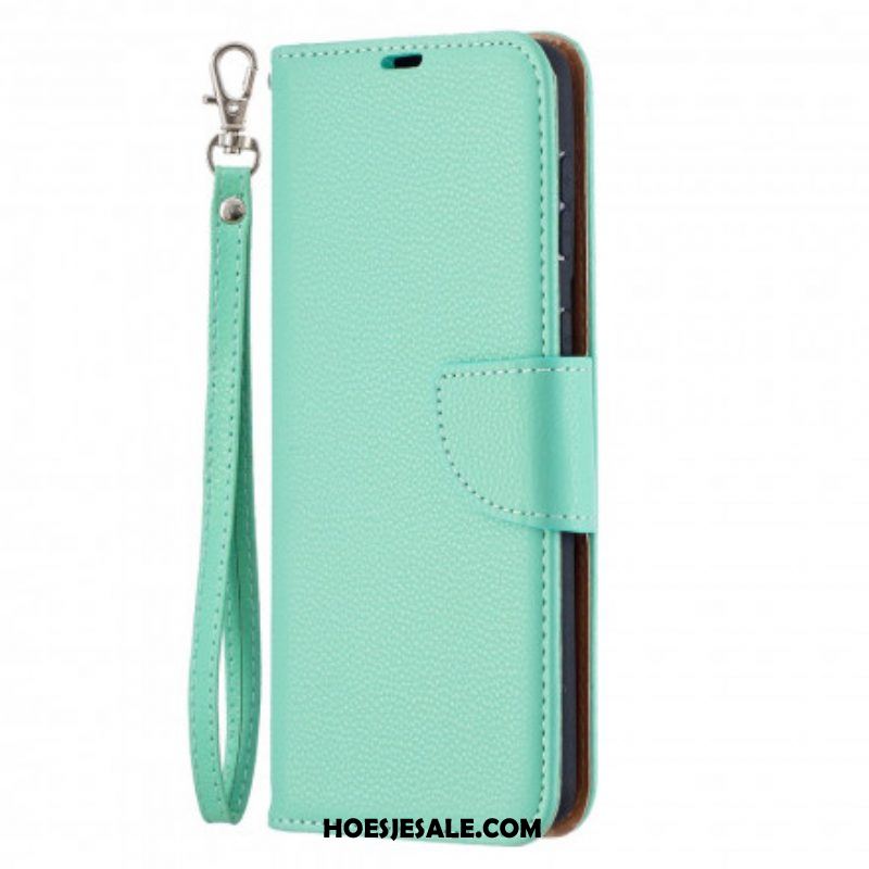 Leren Hoesje voor Samsung Galaxy S21 Plus 5G Folio-hoesje Lychee Rabat Schuin