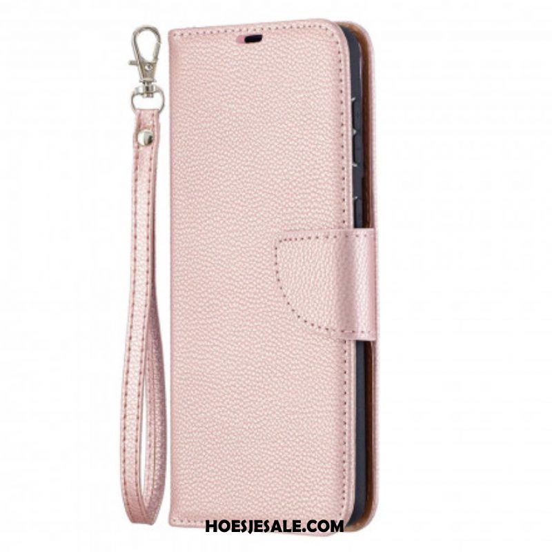 Leren Hoesje voor Samsung Galaxy S21 Plus 5G Folio-hoesje Lychee Rabat Schuin