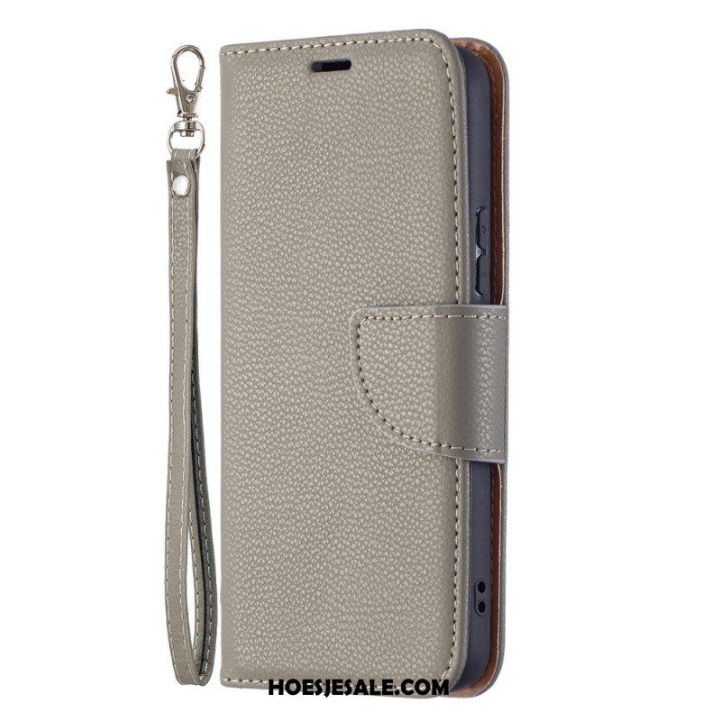 Leren Hoesje voor Samsung Galaxy S22 5G Folio-hoesje Lychee Rabat Schuin