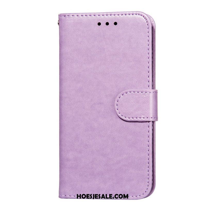 Leren Hoesje voor Samsung Galaxy S22 5G Met Ketting Effen Kleur Strappy