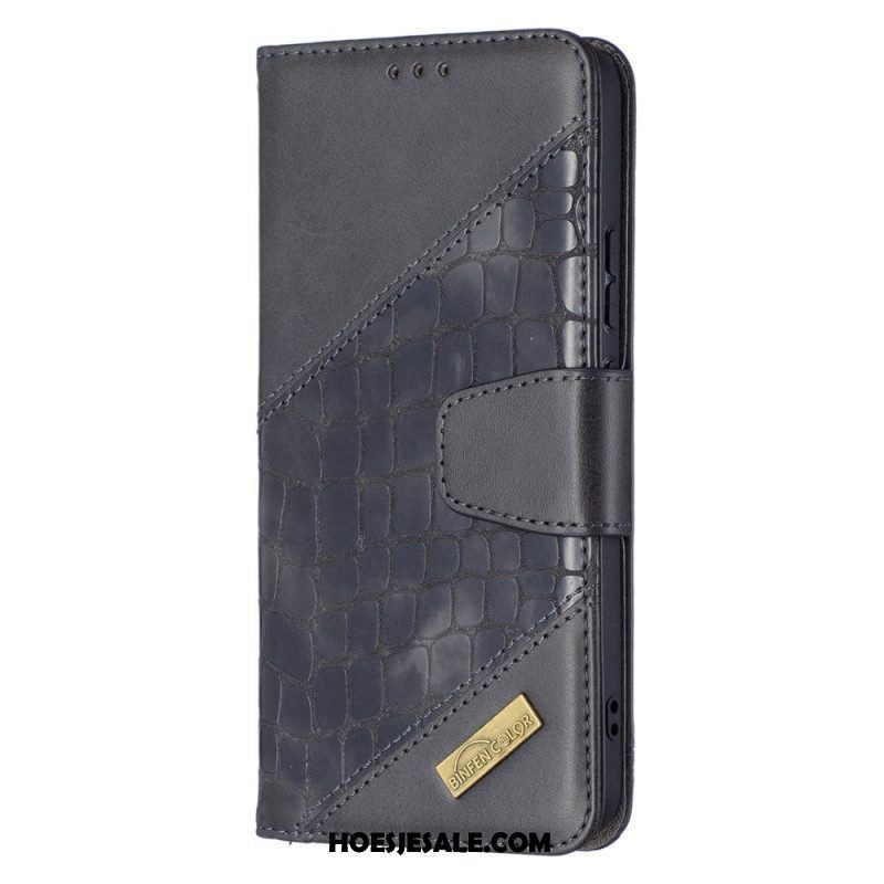 Leren Hoesje voor Samsung Galaxy S22 Plus 5G Klassiek Krokodillenleer-effect