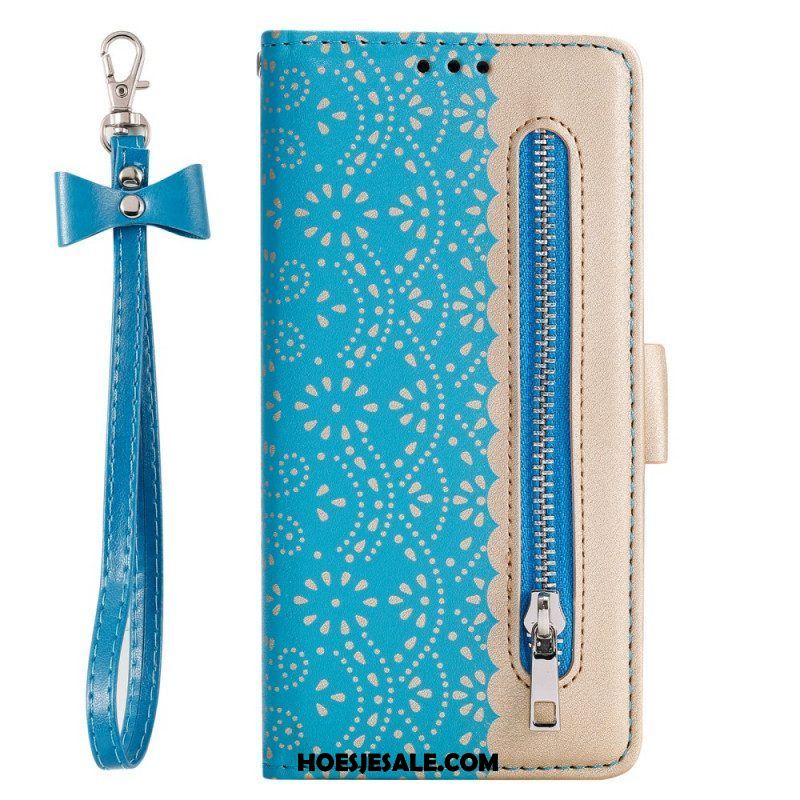 Leren Hoesje voor Samsung Galaxy S22 Plus 5G Met Ketting Portemonnee Met Kanten Riem