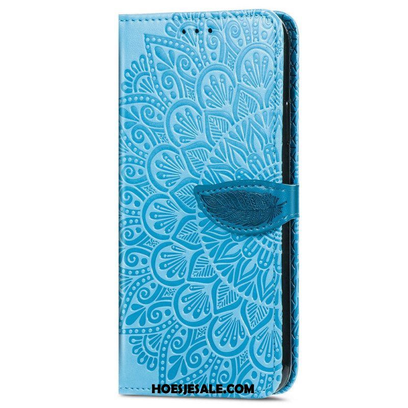 Leren Hoesje voor Samsung Galaxy S22 Ultra 5G Stammen Bladeren