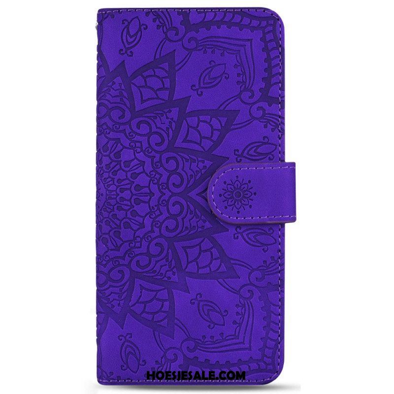 Leren Hoesje voor Samsung Galaxy S23 5G Met Ketting Stijlvolle Strappy Mandala