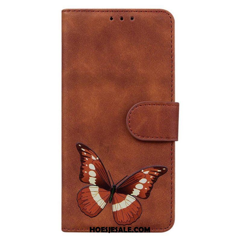 Leren Hoesje voor Samsung Galaxy S23 5G Vlinder