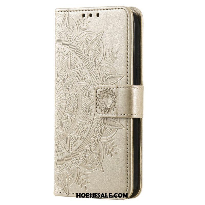 Leren Hoesje voor Samsung Galaxy S23 5G Zon Mandala