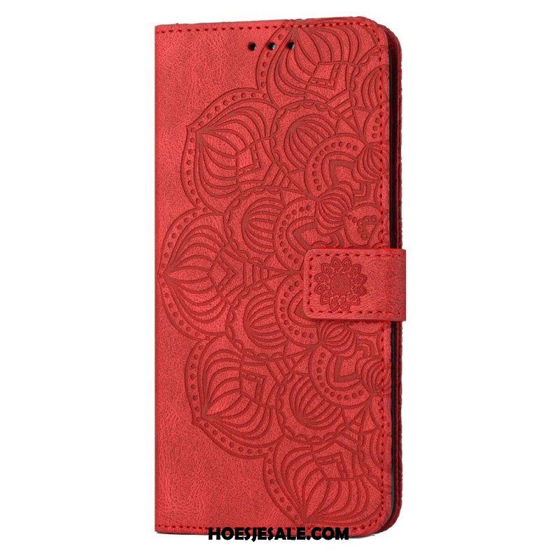 Leren Hoesje voor Samsung Galaxy S23 Plus 5G Met Ketting Strakke Mandala