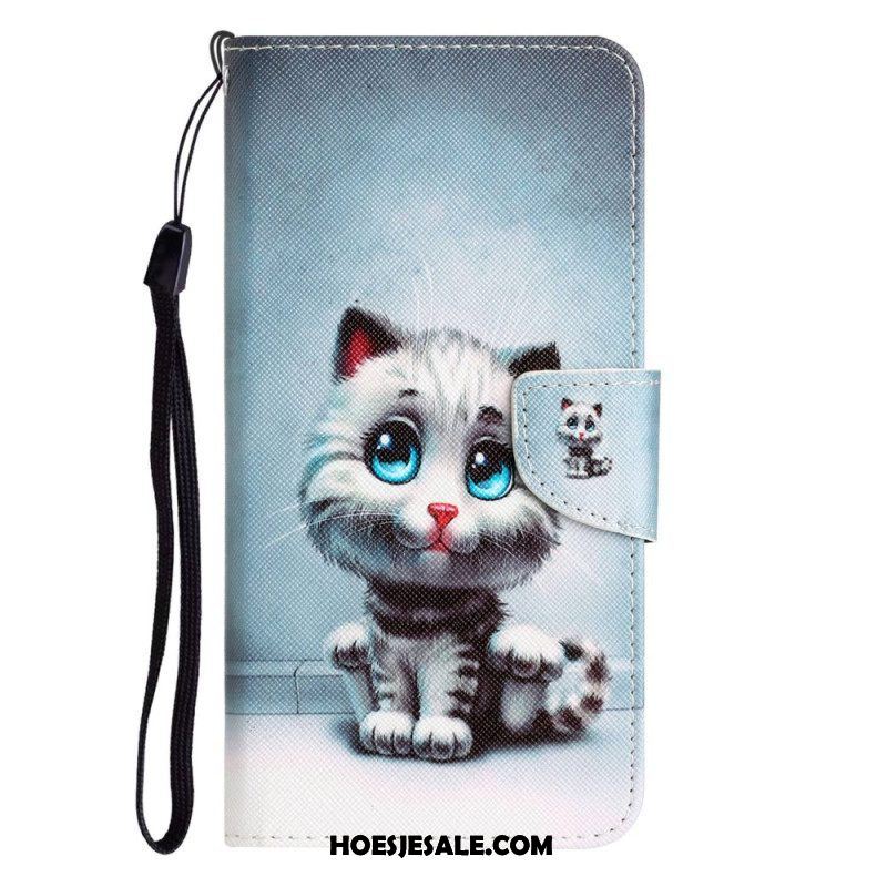 Leren Hoesje voor Samsung Galaxy S23 Ultra 5G Met Ketting Alleen Stringkatten