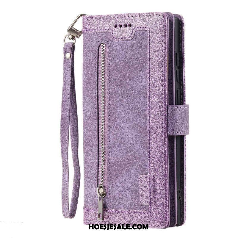 Leren Hoesje voor Samsung Galaxy S23 Ultra 5G Portemonnee Leren Portemonnee & Lanyard