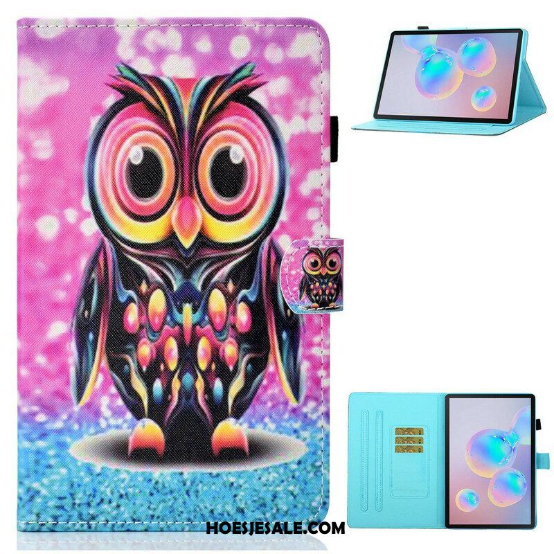 Leren Hoesje voor Samsung Galaxy Tab S8 / Tab S7 Gebarsten Uil