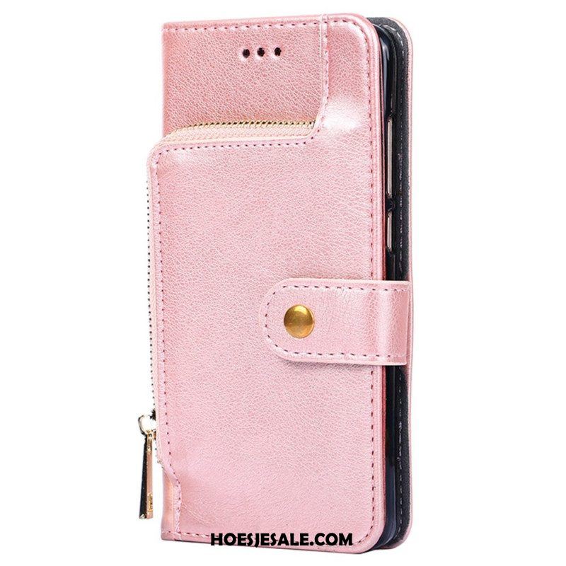 Leren Hoesje voor Sony Xperia 5 IV Portemonnee Met Ritssluiting