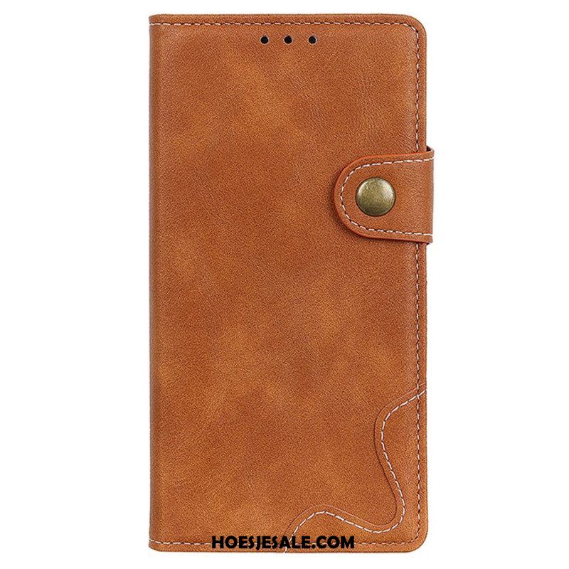 Leren Hoesje voor Sony Xperia Pro-I Artistieke Naaiknop