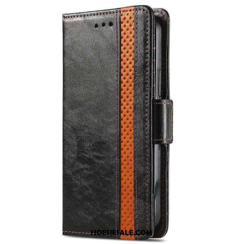 Leren Hoesje voor Xiaomi 12 / 12X Tweekleurige Dubbele Sluiting