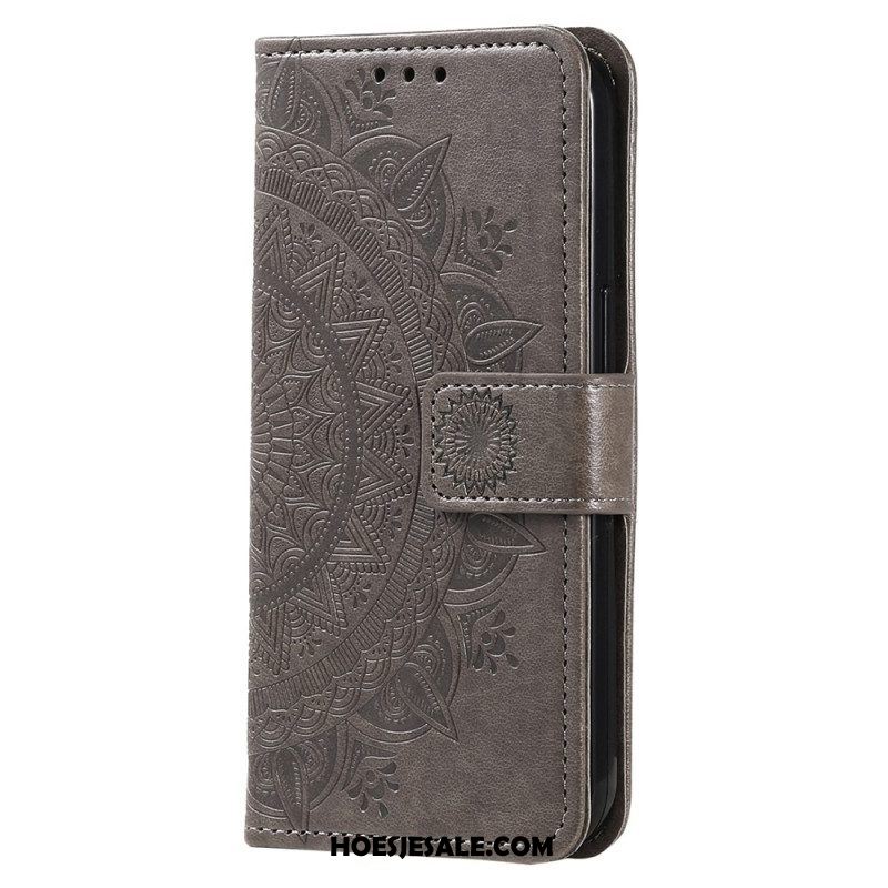 Leren Hoesje voor Xiaomi 12T / 12T Pro Mandala Zon Met Lanyard