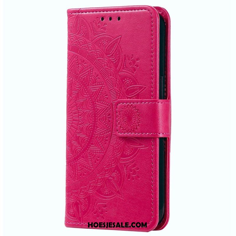 Leren Hoesje voor Xiaomi 12T / 12T Pro Mandala Zon Met Lanyard