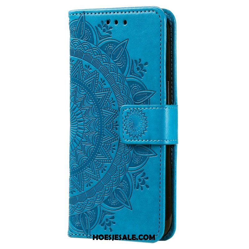 Leren Hoesje voor Xiaomi 12T / 12T Pro Mandala Zon Met Lanyard