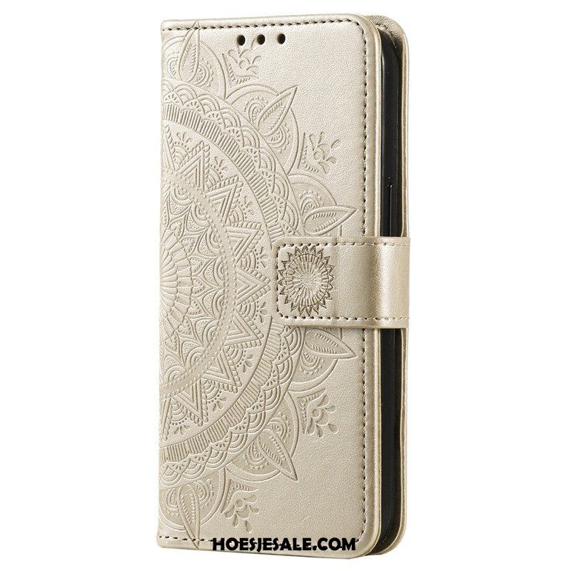 Leren Hoesje voor Xiaomi 12T / 12T Pro Mandala Zon Met Lanyard