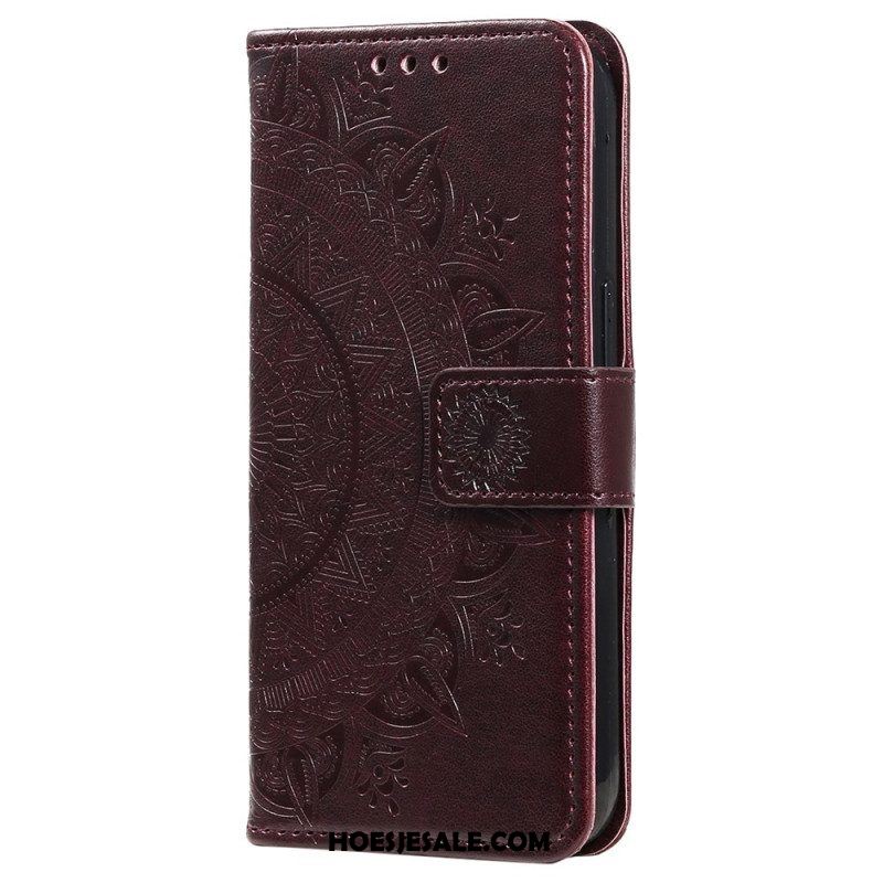 Leren Hoesje voor Xiaomi 12T / 12T Pro Mandala Zon Met Lanyard