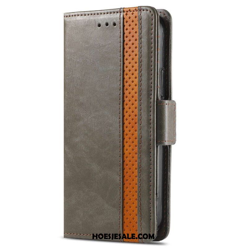 Leren Hoesje voor Xiaomi 12T / 12T Pro Tweekleurige Dubbele Sluiting