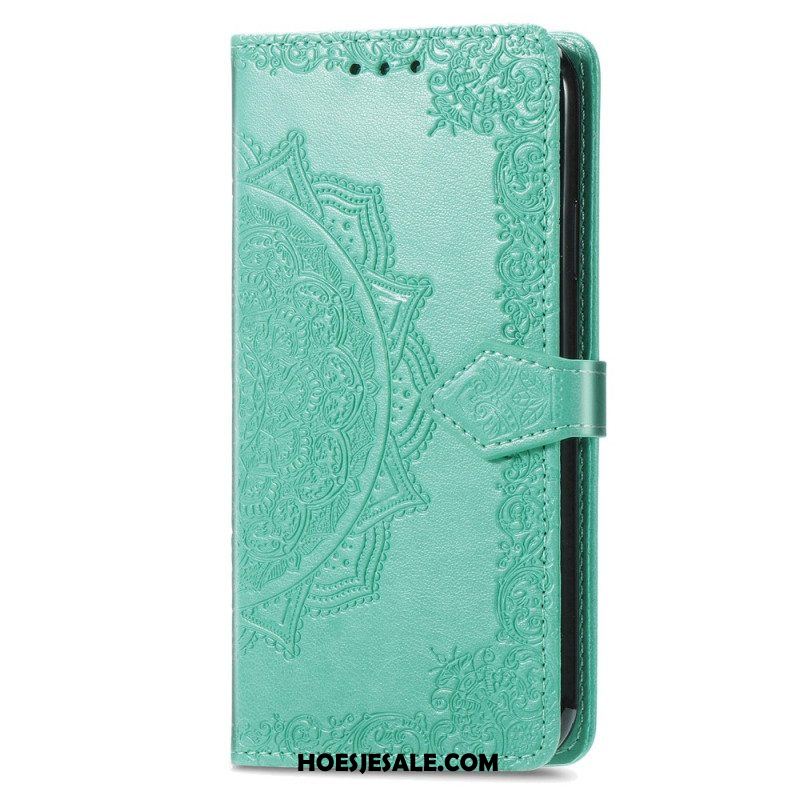 Leren Hoesje voor Xiaomi Redmi A1 Mandala Zon Met Lanyard