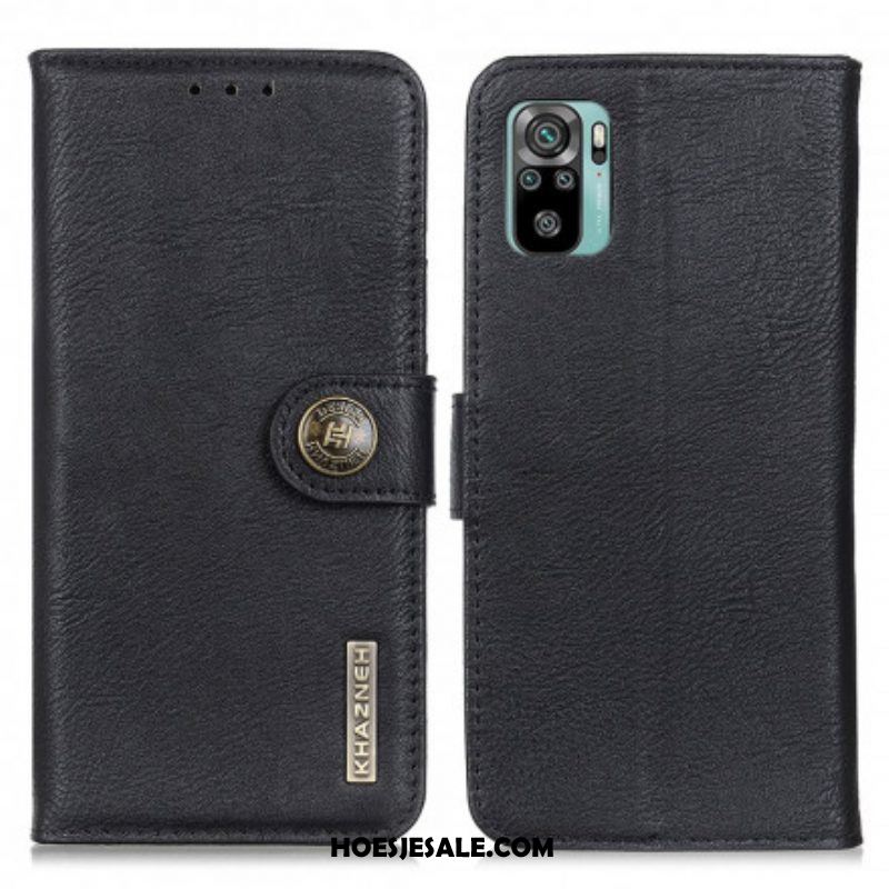Leren Hoesje voor Xiaomi Redmi Note 10 / 10S Imitatieleer Khazneh
