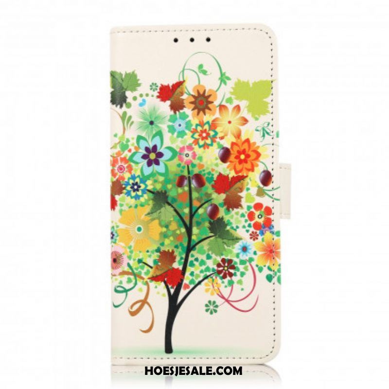 Leren Hoesje voor Xiaomi Redmi Note 10 5G Bloeiende Boom