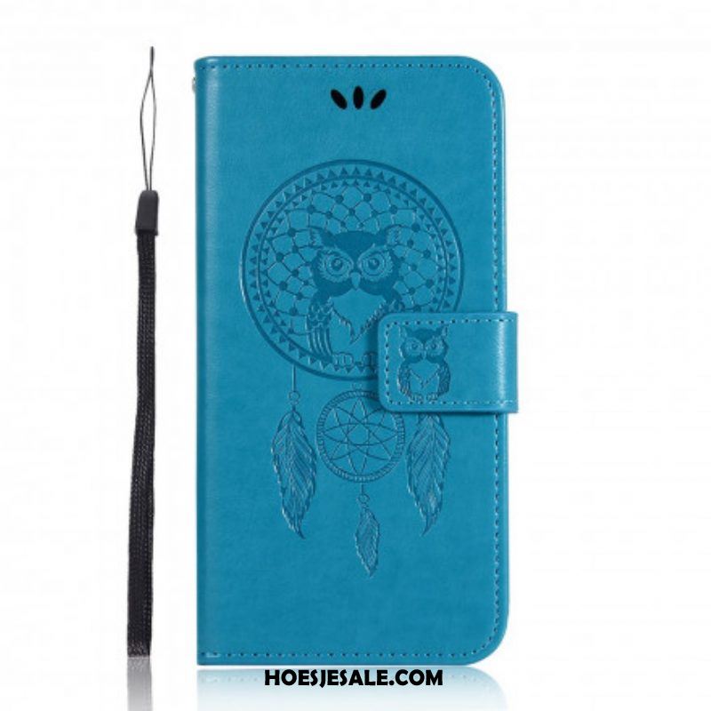Leren Hoesje voor Xiaomi Redmi Note 10 Pro Dromenvanger Uil Met Leereffect