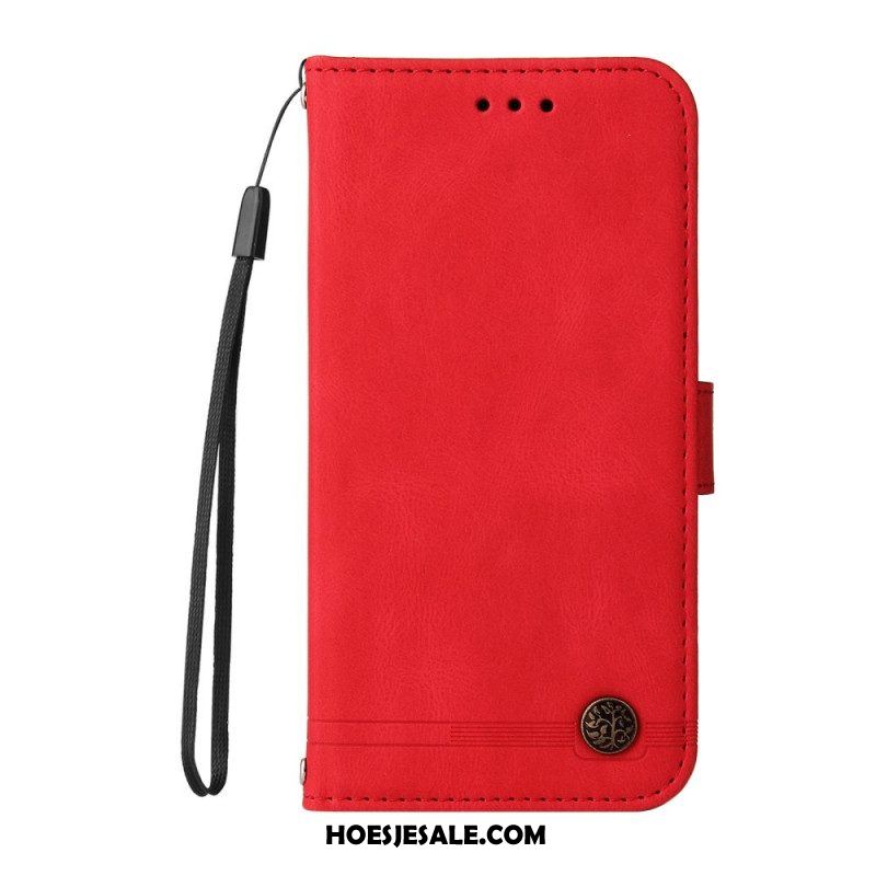 Leren Hoesje voor Xiaomi Redmi Note 10 Pro Klinknagel En Riem Van Imitatieleer