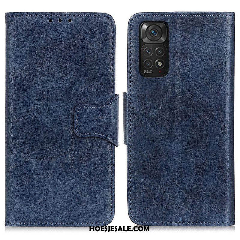 Leren Hoesje voor Xiaomi Redmi Note 11 / 11S Folio-hoesje Getextureerde Magnetische Flap